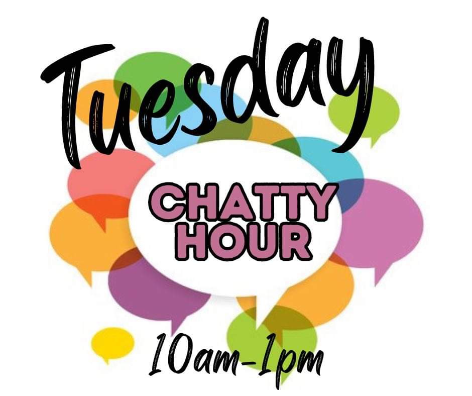 This is a poster promoting Chatty Hour