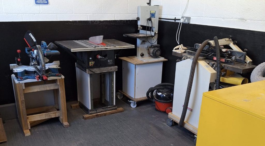 Photo of the inside of the Somerton Town Council Community Shed.