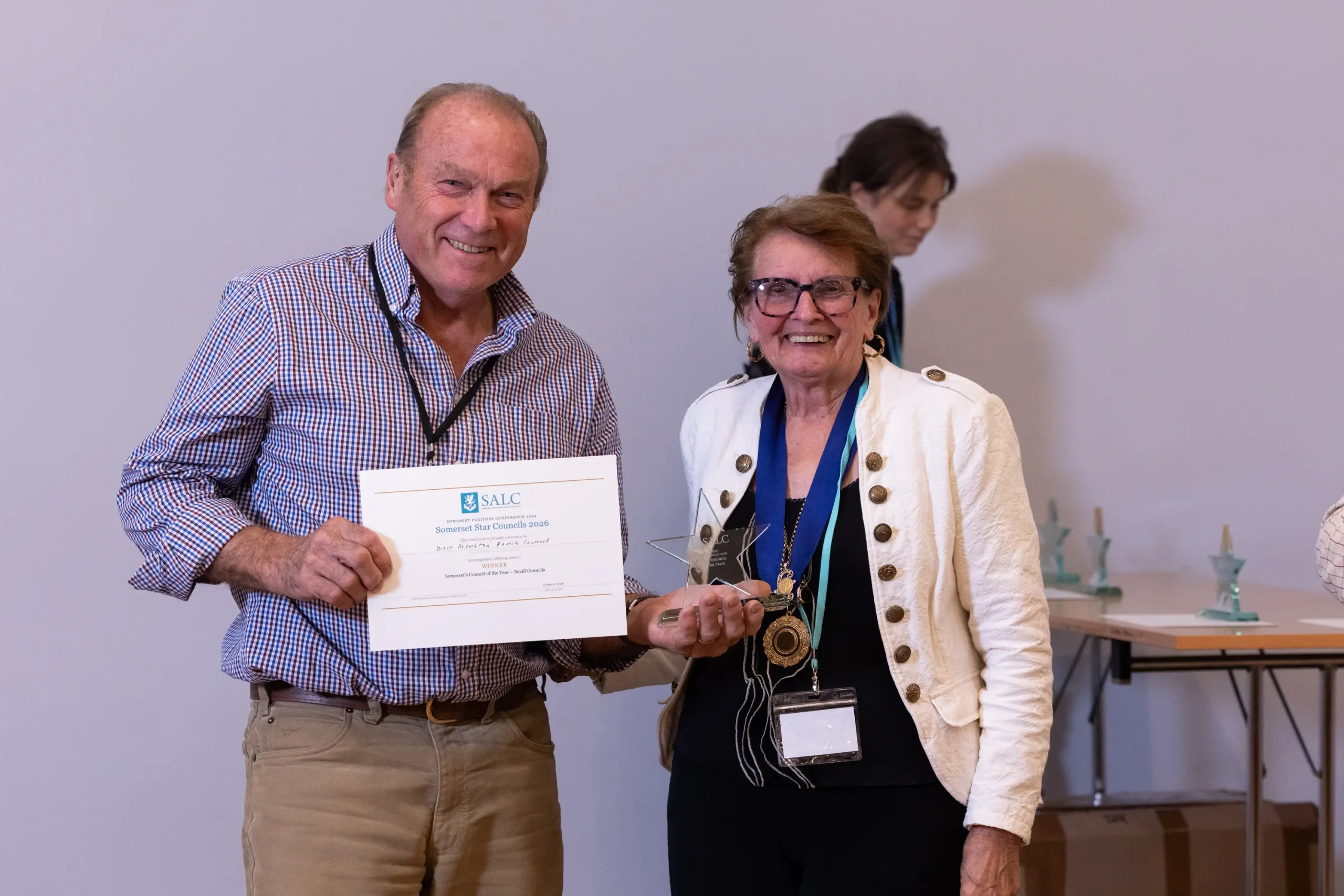 West Monkton Parish Council receiving the Small Council of the Year award